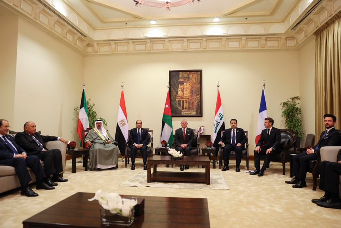 جلالة الملك عبدالله الثاني يعقد لقاء خماسيا  مع ضيوف المؤتمر